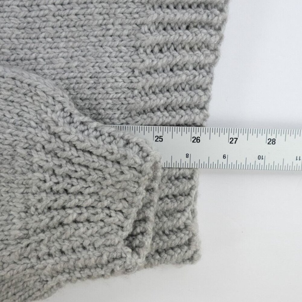 Vintage Women's Size Large Sweater Heavyweight Hand Knit Crochet V Neck Wool - Picture 5 of 5